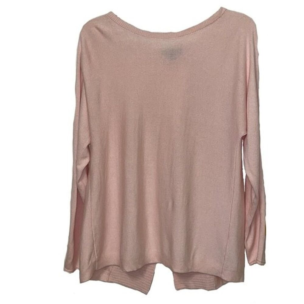 Etcetera Pink Knit Sweater Womens Small Cashmere Cotton Fly Back